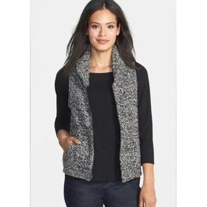 Eileen Fisher Yak Merino Wool Blend Knit Grey Sweater Vest Size Petite Medium